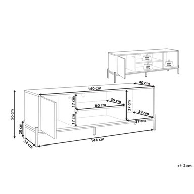 MUEBLE PARA TV R&R MUEBLES AKIO 55' MODERNO MARRON - 3
