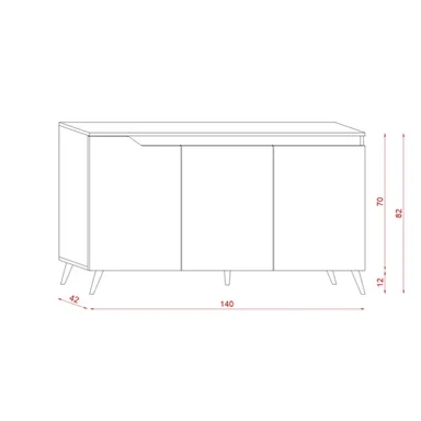 APARADOR R&R MUEBLES GEKI MODERNO MULTICOLOR BLANCO MARRON - 3