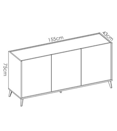 APARADOR R&R MUEBLES MAE MINIMALISTA DUNA MULTICOLOR BLANCO - 4