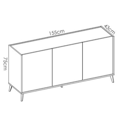 APARADOR R&R MUEBLES MAE MODERNO DUNA MULTICOLOR GRIS - 3