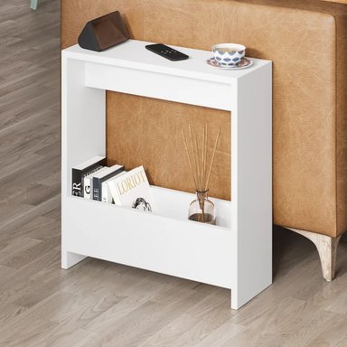 MESA LATERAL R&R MUEBLES RUPIA BLANCO 20X55CM ORGANIZADORA RYR MUEBLES - 1