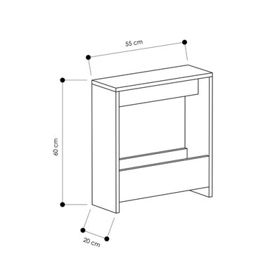 MESA LATERAL R&R MUEBLES RUPIA BLANCO 20X55CM ORGANIZADORA RYR MUEBLES - 4