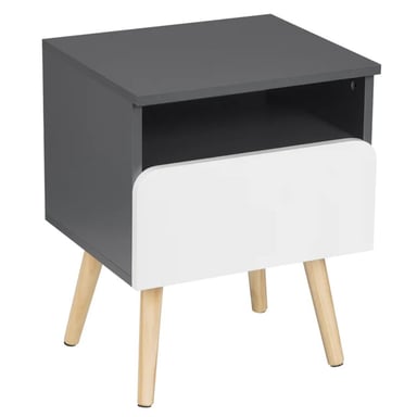 MESA NOCHE R&R MUEBLES MODERNA NIKO NEGRO BLANCO - 2