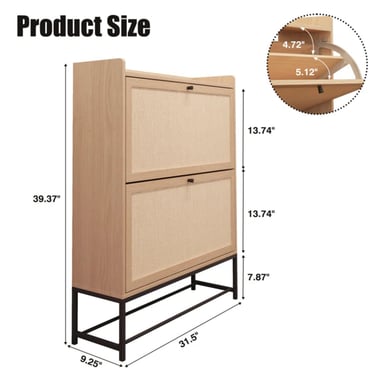 ZAPATERA R&R MUEBLES RENDON MARRÓN CLARO MODERNA - 3