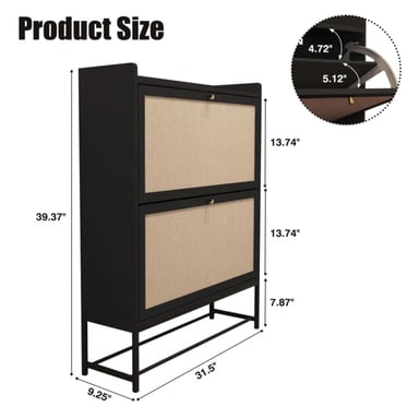 ZAPATERA R&R MUEBLES RENDON NEGRO MODERNA - 3