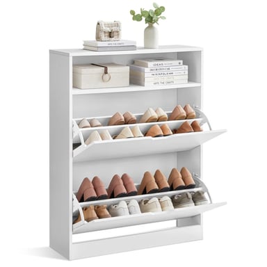 ZAPATERA R&R MUEBLES MONTOYA BLANCO MODERNA 2 CAJONES - 2