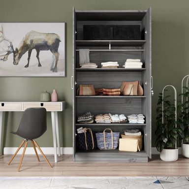 ROPERO R&R MUEBLES KENNEDY MODERNO 2 PUERTAS GRIS - 2