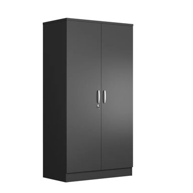 ROPERO R&R MUEBLES KENNEDY MODERNO 2 PUERTAS NEGRO - 3