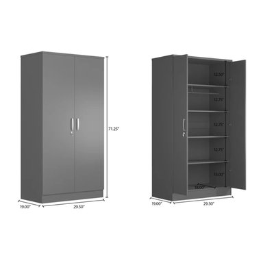 ROPERO R&R MUEBLES KENNEDY MODERNO 2 PUERTAS NEGRO - 4