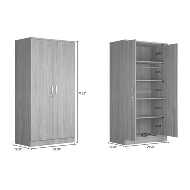 ROPERO R&R MUEBLES KENNEDY MODERNO 2 PUERTAS MARRON CLARO - 4