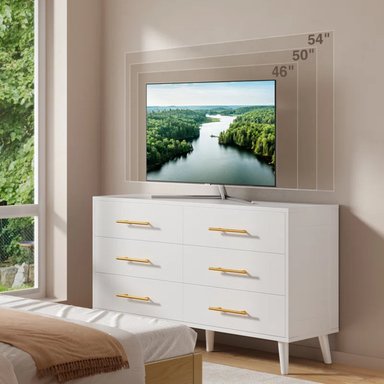 COMODA R&R MUEBLES ALVINA MODERNA 6 CAJONES BLANCO - 2