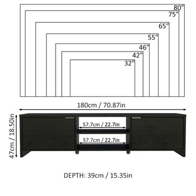 MUEBLE PARA TV R&R MUEBLES JADER 55' MODERNO NEGRO - 3