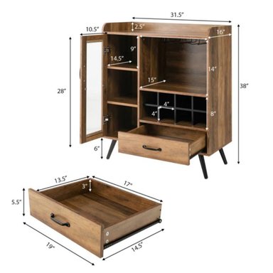 MUEBLE BAR R&R MUEBLES MAPI MODERNO MARRON - 2