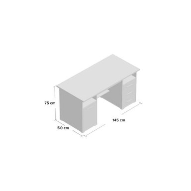 ESCRITORIO MODERNO R&R MUEBLES GLURAK 145 CM X 50 CM BLANCO - 3