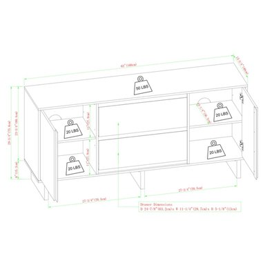 APARADOR R&R MUEBLES NEGRO MODERNO EMILIA 2 PUERTAS 2 CAJONES - 3