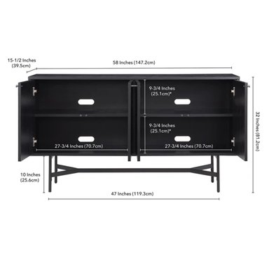 APARADOR R&R MUEBLES NEGRO MODERNO MARVIN - 3