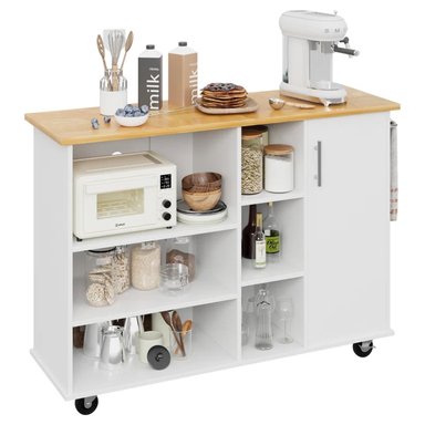 ISLA DE COCINA R&R MUEBLES VANIA CON RUEDAS BLANCO 1 PUERTA RYR MUEBLES - 3