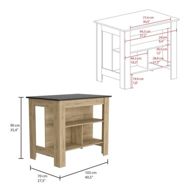 MUEBLE DE COCINA R&R MUEBLES SATO MODERNO MARRON RYR MUEBLES - 3
