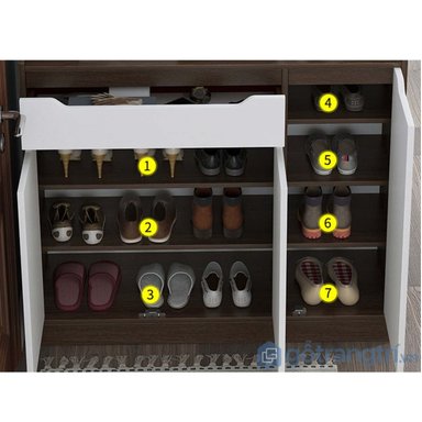ZAPATERA MODERNA MARIANA MARRÓN RYR MUEBLES - 2