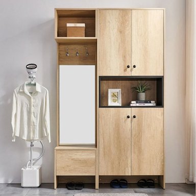 ZAPATERA MODERNA ALTA CON ESPEJO JULIETT MARRÓN CLARO RYR MUEBLES - 1