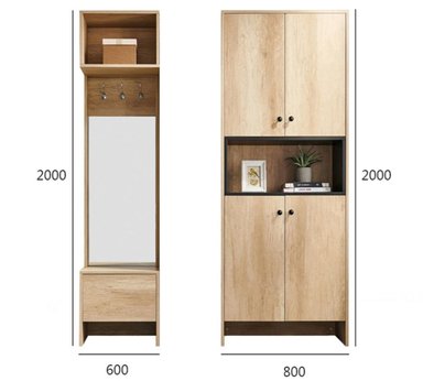 ZAPATERA MODERNA ALTA CON ESPEJO JULIETT MARRÓN CLARO RYR MUEBLES - 4