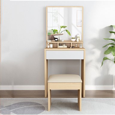 TOCADOR R&R MUEBLES ISIDRO MARRÓN CLARO CON BANQUETA MODERNO 60CM - 1