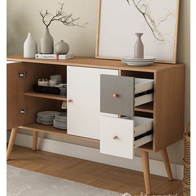 APARADOR R&R MUEBLES SHAGUI MULTICOLOR MODERNO 2 PUERTAS 4 CAJONES - 2