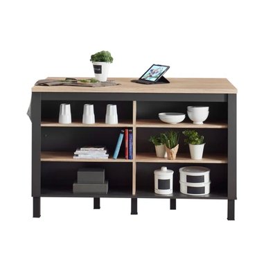ISLA DE COCINA R&R MUEBLES JOULE MODERNA NEGRO Y MARRON RYR MUBLES - 2
