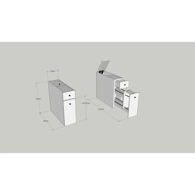 MUEBLE BAÑO R&R KEIGI BLANCO ORGANIZADOR MODERNO - 3