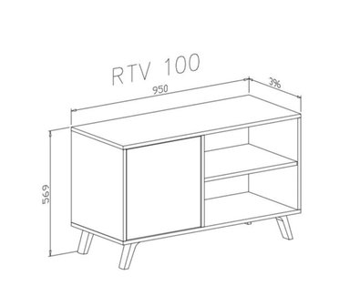 MESA DE TV R&R MUEBLES SARA 55' VINTAGE 1 PUERTA GRISDUNA - 3