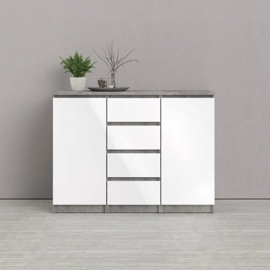 APARADOR R&R MUEBLES BALIROSSA MODERNO 4 CAJONES MULTICOLOR BLANCO GRIS - 1