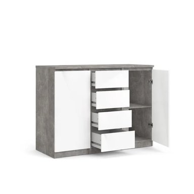 APARADOR R&R MUEBLES BALIROSSA MODERNO 4 CAJONES MULTICOLOR BLANCO GRIS - 2