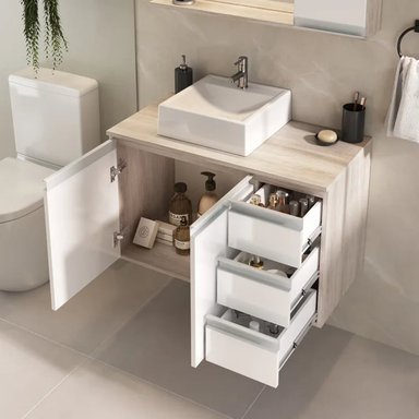 PACK MUEBLE BAÑO R&R TAKAHITO MULTICOLOR BLANCO ESPEJO MANZANO - 2