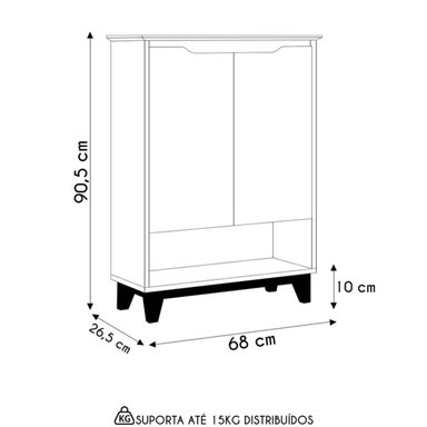 ZAPATERA R&R MUEBLES ORFUS MODERNA BLANCO Y MARRÓN - 3