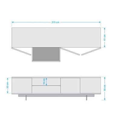 MESA DE TV MODERNA FLAOS NEGRO CON MARRÓN RYR MUEBLES - 3