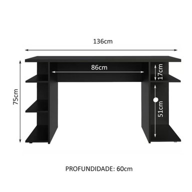 ESCRITORIO MODERNO HAMADA NEGRO RYR MUEBLES - 3