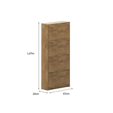 ZAPATERA MODERNA MEDAKA MARRÓN RYR MUEBLES - 3
