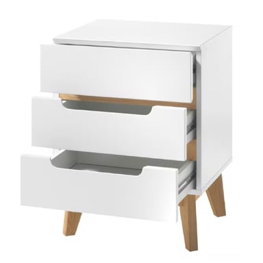 VELADOR VINTAGE MAPI 3 CAJONES BLANCO RYR MUEBLES - 2