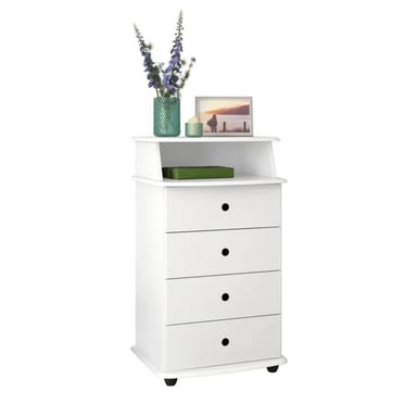 VELADOR MODERNO KEDARUI BLANCO 4 CAJONES RYR MUEBLES - 2
