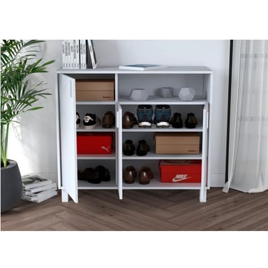 ZAPATERA RECIBIDOR SARA 3 PUERTAS BLANCO RYR MUEBLES - 2