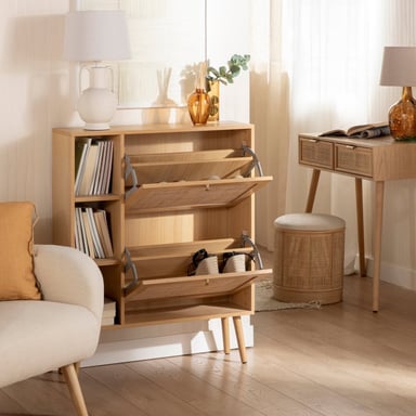ZAPATERA MODERNA CON ESTANTES IVÁN MARRÓN CLARO RYR MUEBLES - 2