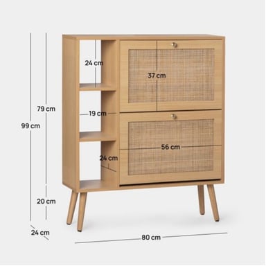 ZAPATERA MODERNA CON ESTANTES IVÁN MARRÓN CLARO RYR MUEBLES - 3