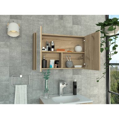 GABINETE MUEBLE DE BAÑO ALESSANDRA DUNA 2 PUERTAS Y ESPEJO RYR MUEBLES - 2