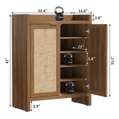 ZAPATERA MODERNA ATOU 2 PUERTAS MARRÓN RYR MUEBLES - 3
