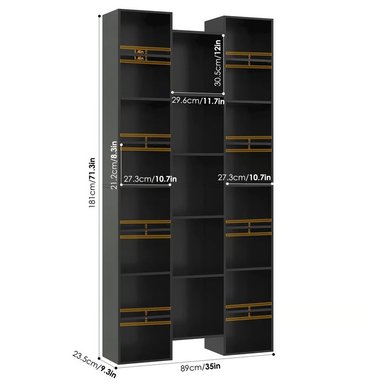 ESTANTE MODERNO YIRO NEGRO RYR MUEBLES - 3