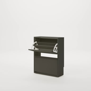 ZAPATERA CON CORTE PARA ZÓCALO MASIEL 2 PUERTAS NEGRO RYR MUEBLES - 4