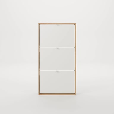 ZAPATERA CON CORTE PARA ZÓCALO LUCÍA 3 PUERTAS BLANCO/DUNA RYR MUEBLES - 3