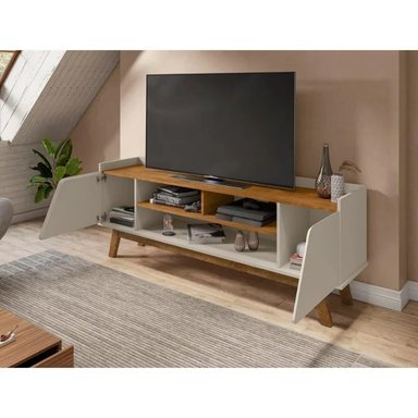 MUEBLE DE TV 55'' NAOYA MARRÓN Y BLANCO RYR MUEBLES - 2