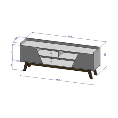 MUEBLE DE TV 55'' NAOYA MARRÓN Y BLANCO RYR MUEBLES - 3