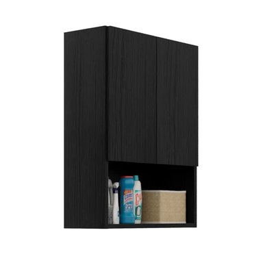 ARMARIO FLOTANTE PARA LAVANDERÍA ARGEN NEGRO 2 PUERTAS RYR MUEBLES - 2